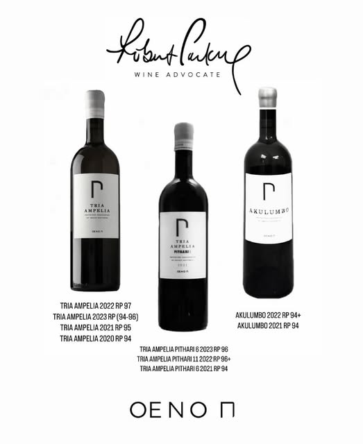 Oeno P Tria Ampelia 2022 Assyrtiko (Three single vineyards) 750ml RP 97
